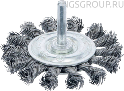 Щётка для дрели плоская, крученая, 75 мм Вихрь
